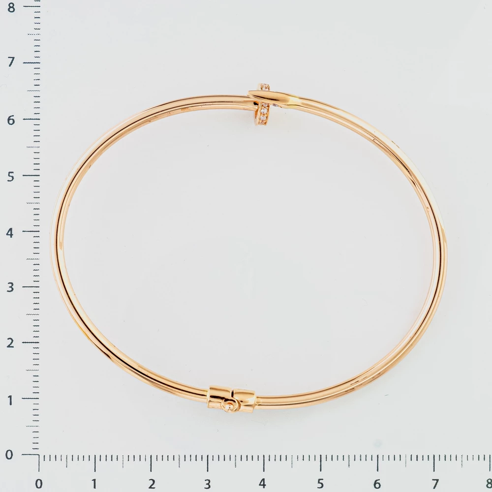 Браслет с фианитом из красного золота 585 пробы