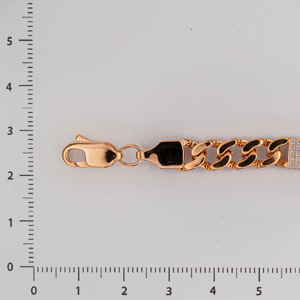 Браслет с фианитом из красного золота 585 пробы