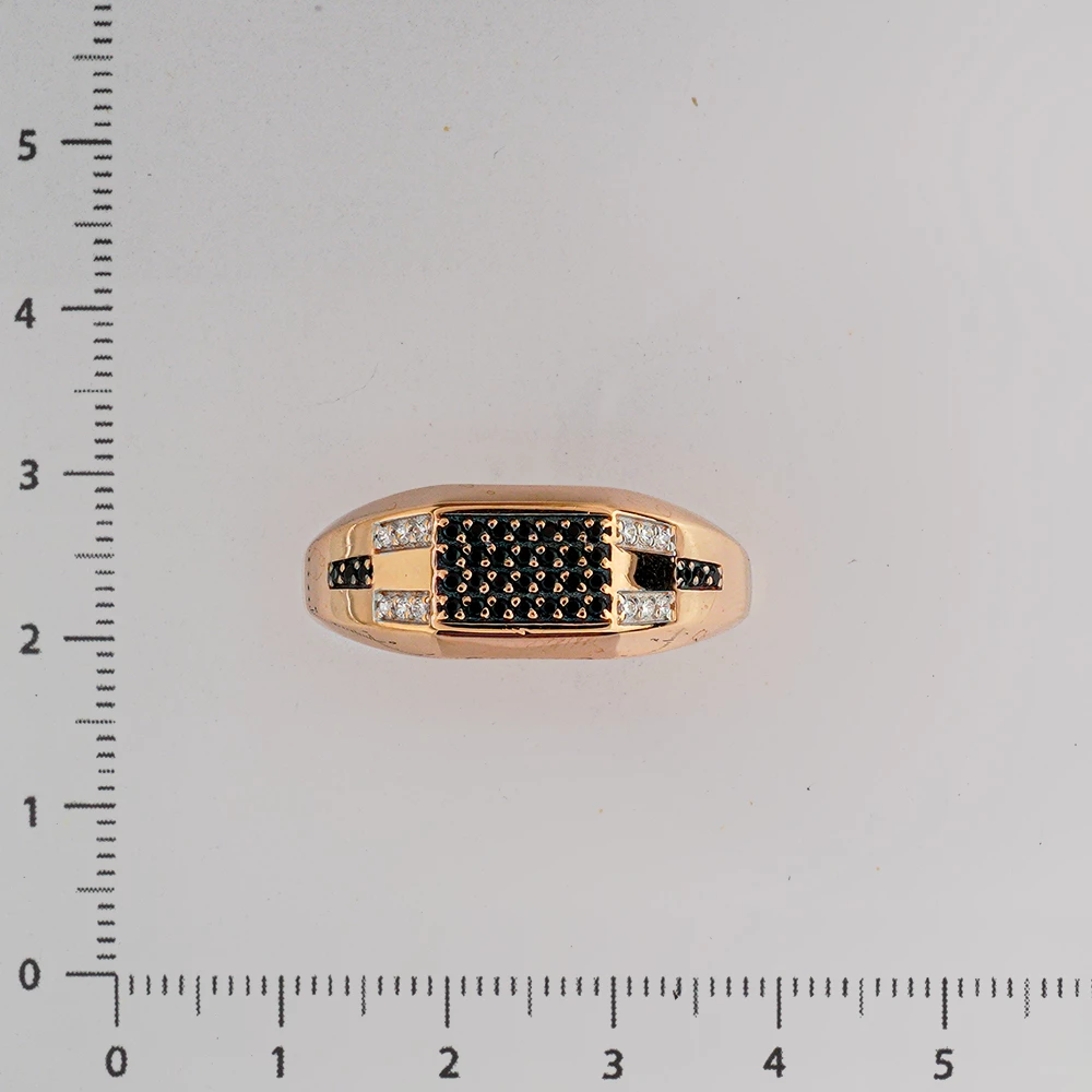 Кольцо с фианитом из красного золота 585 пробы