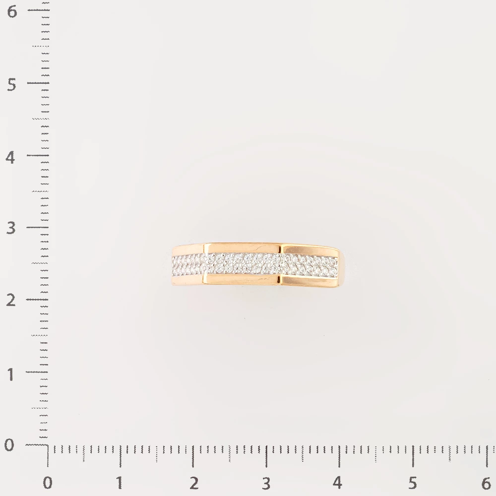 Кольцо с фианитом из красного золота 585 пробы