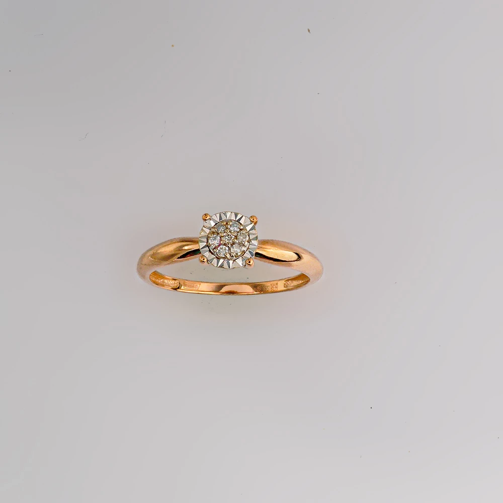 Кольцо с бриллиантом из красного золота 585 пробы