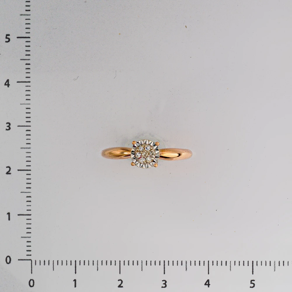 Кольцо с бриллиантом из красного золота 585 пробы