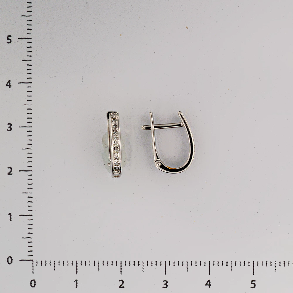 Серьги с бриллиантом из белого золота 585 пробы