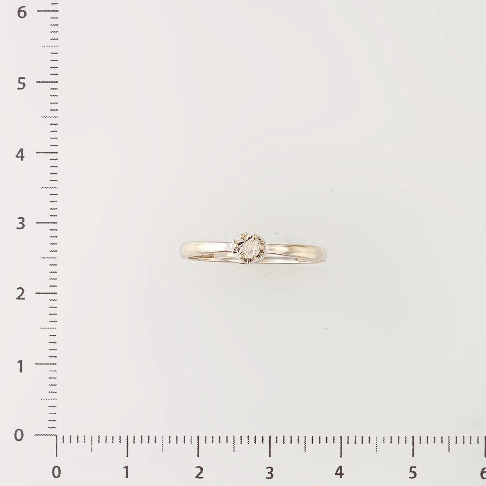 Кольцо с бриллиантом из белого золота 585 пробы