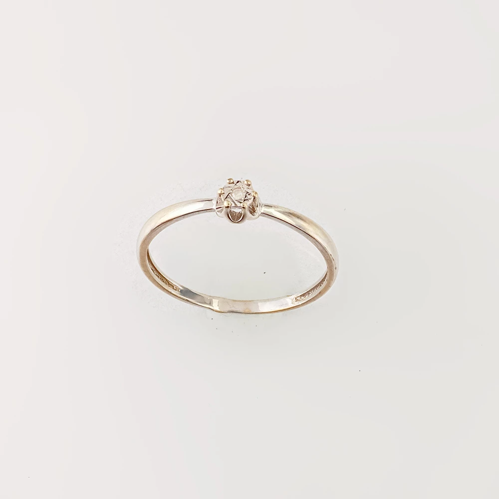 Кольцо с бриллиантом из белого золота 585 пробы