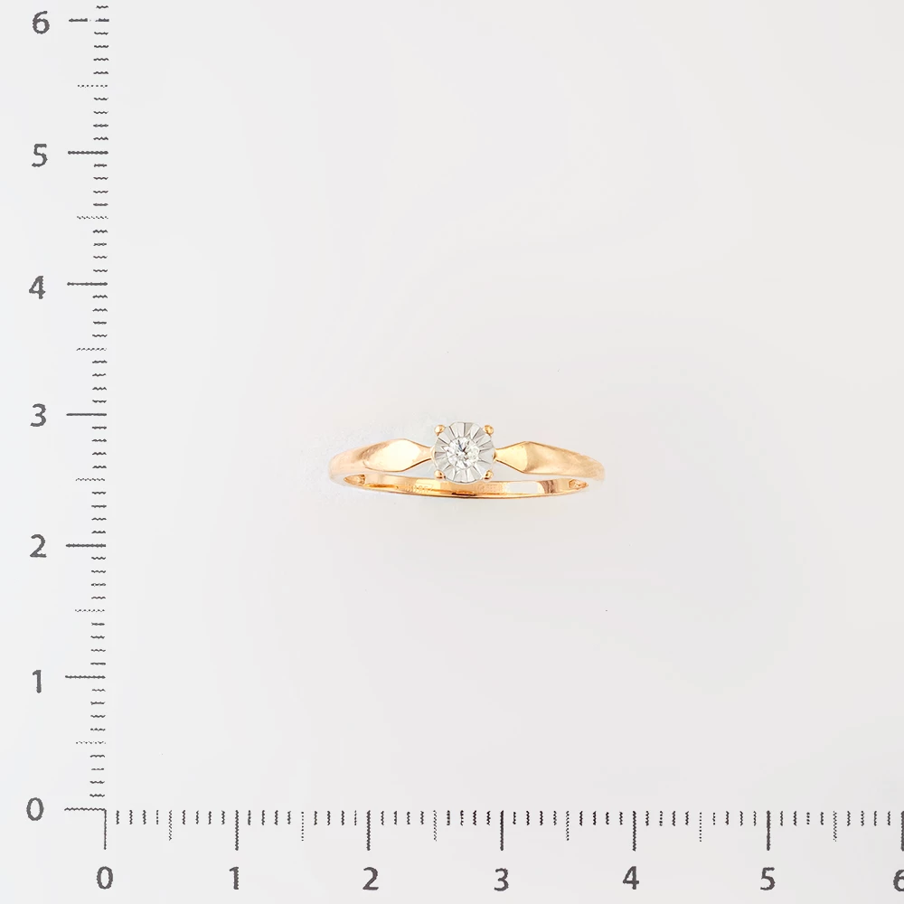 Кольцо с бриллиантом из красного золота 585 пробы