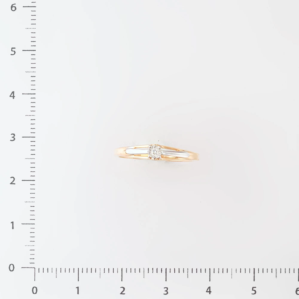 Кольцо с бриллиантом из красного золота 585 пробы