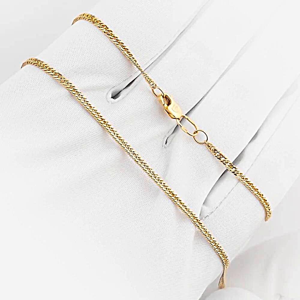 Цепь панцирь двойной из красного золота 585 пробы 1