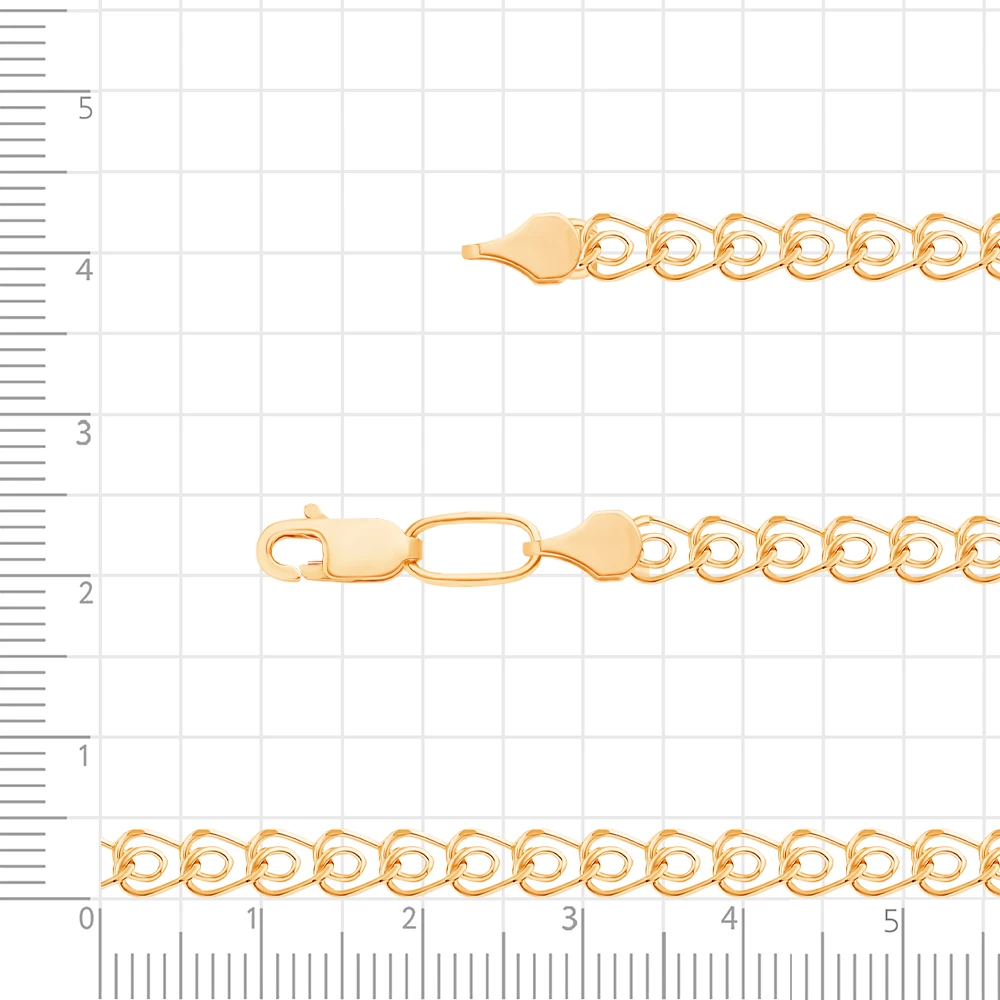 Цепь лав из красного золота 375 пробы