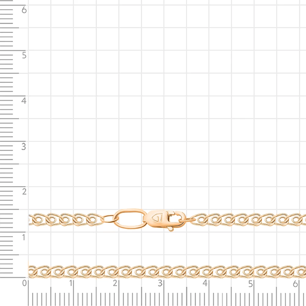 Цепь лав из красного золота 375 пробы