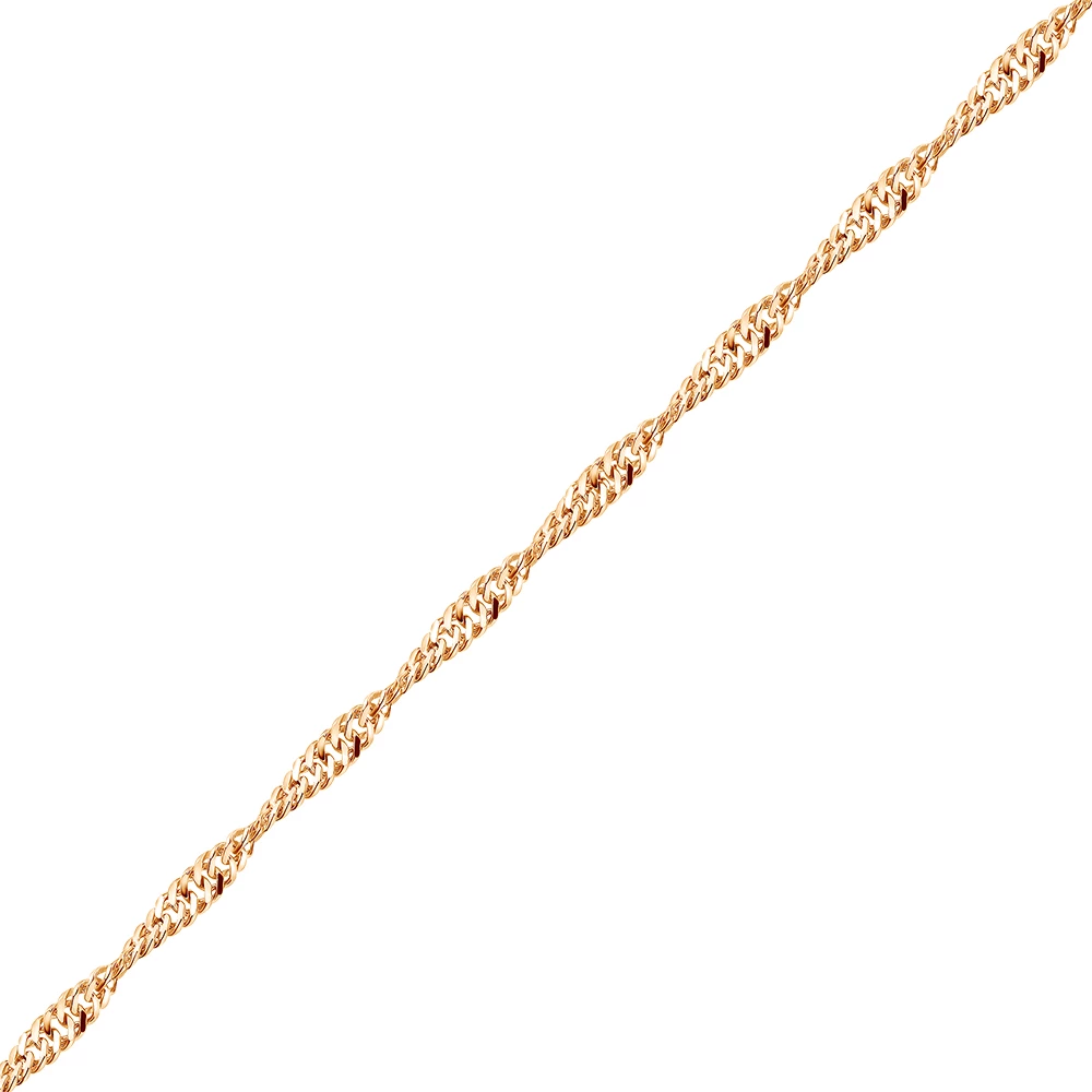 Цепь сингапур из красного золота 375 пробы 1