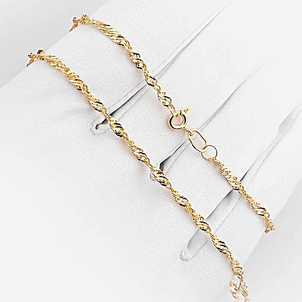 Цепь сингапур из красного золота 585 пробы 1