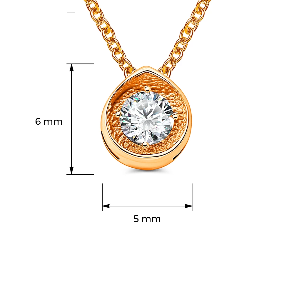 Колье с фианитом из красного золота 585 пробы 2