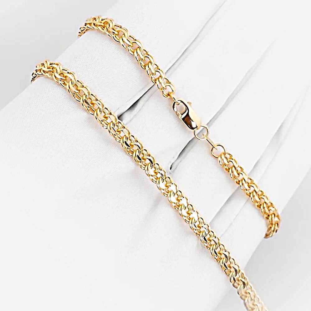 Золотая цепь, плетение бисмарк 1