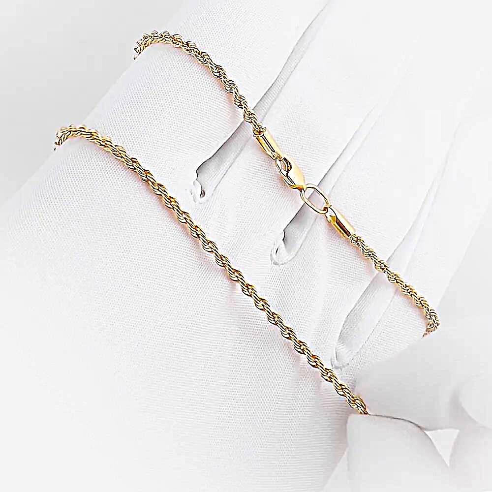 Цепь веревка из красного золота 585 пробы 1