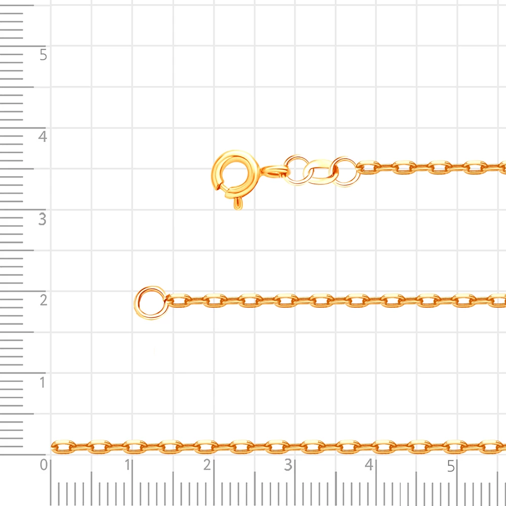 Цепь якорь из красного золота 585 пробы