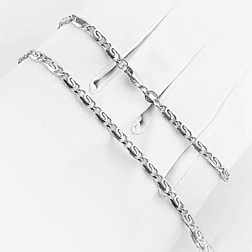 Цепь улитка из белого золота 585 пробы 1