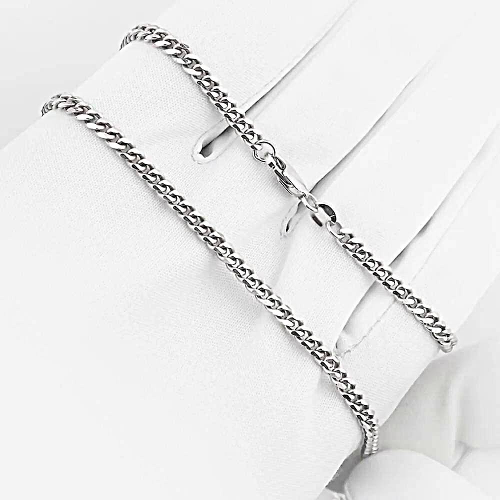 Цепь панцирь из белого золота 585 пробы 1