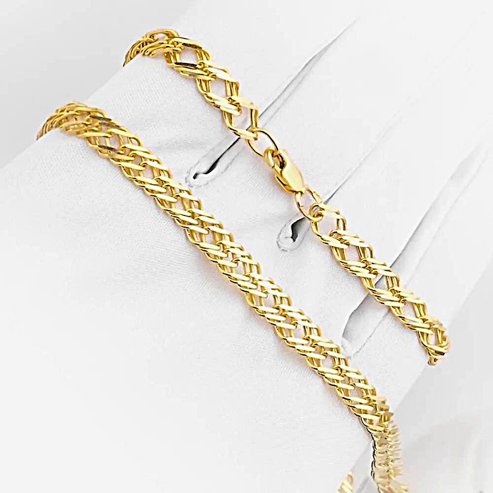 Золотая цепь, плетение ромб тройной 1