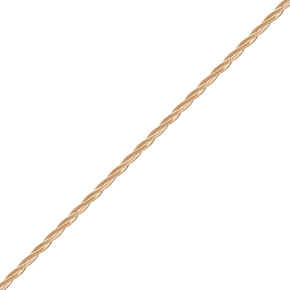 Цепь косичка кобра из красного золота 585 пробы 1