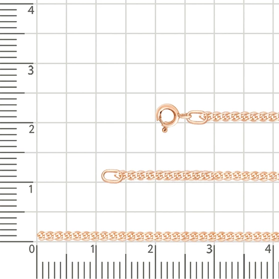 Цепь нонна из красного золота 585 пробы