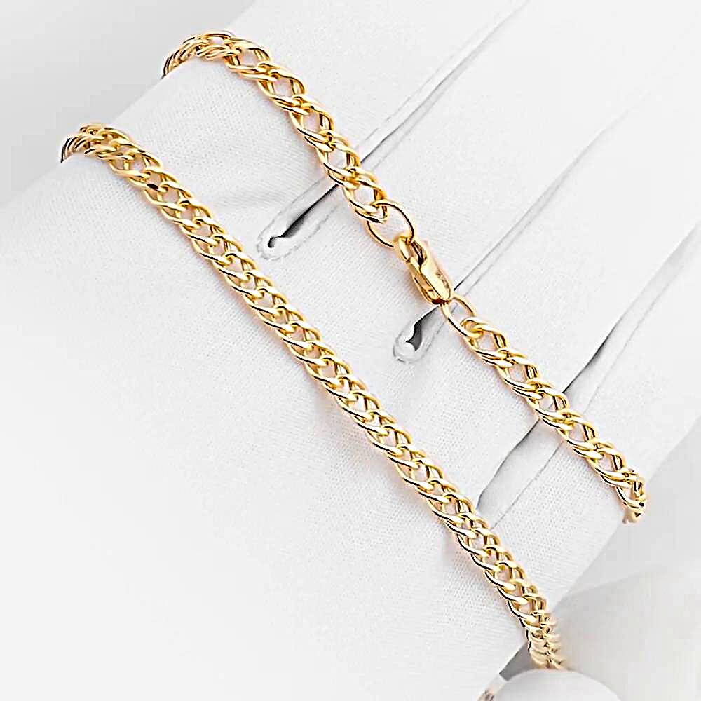 Цепь ромб двойной из красного золота 585 пробы 1