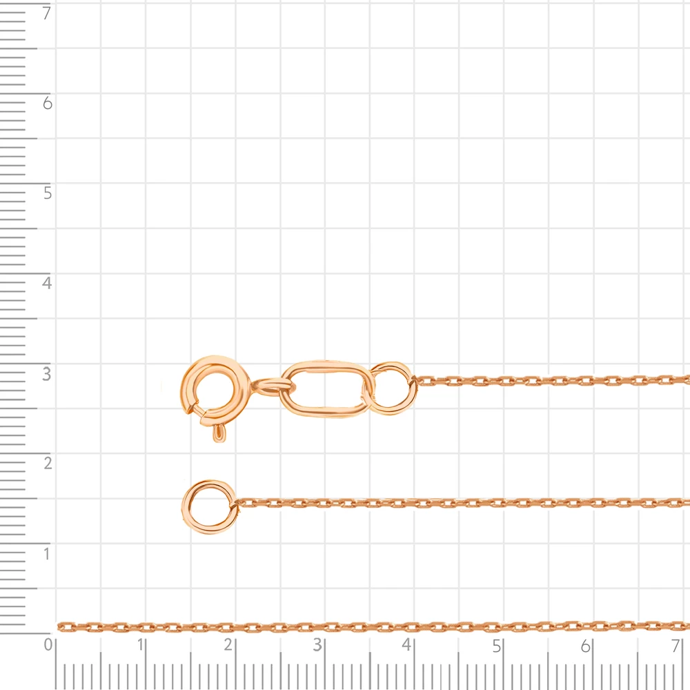 Цепь якорь из красного золота 585 пробы