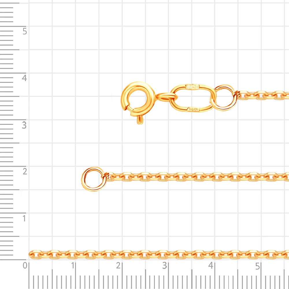 Цепь якорь из красного золота 585 пробы