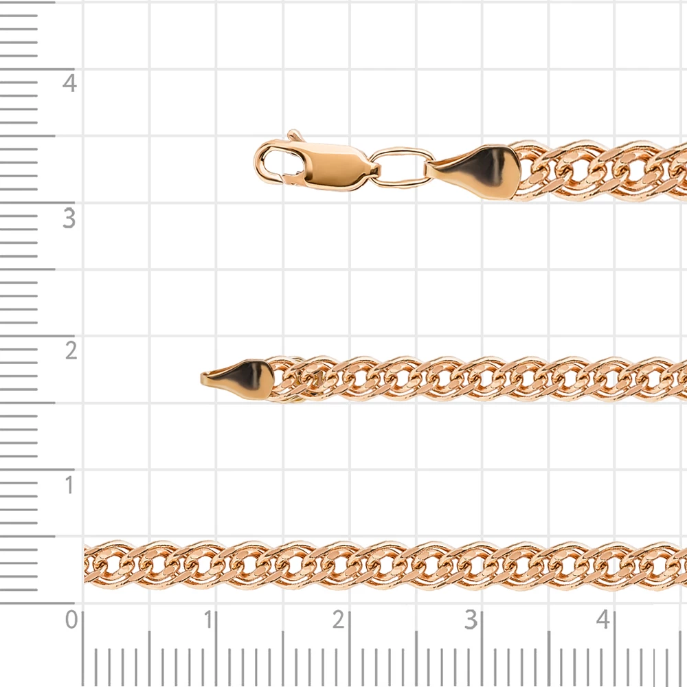 Цепь нонна из красного золота 375 пробы