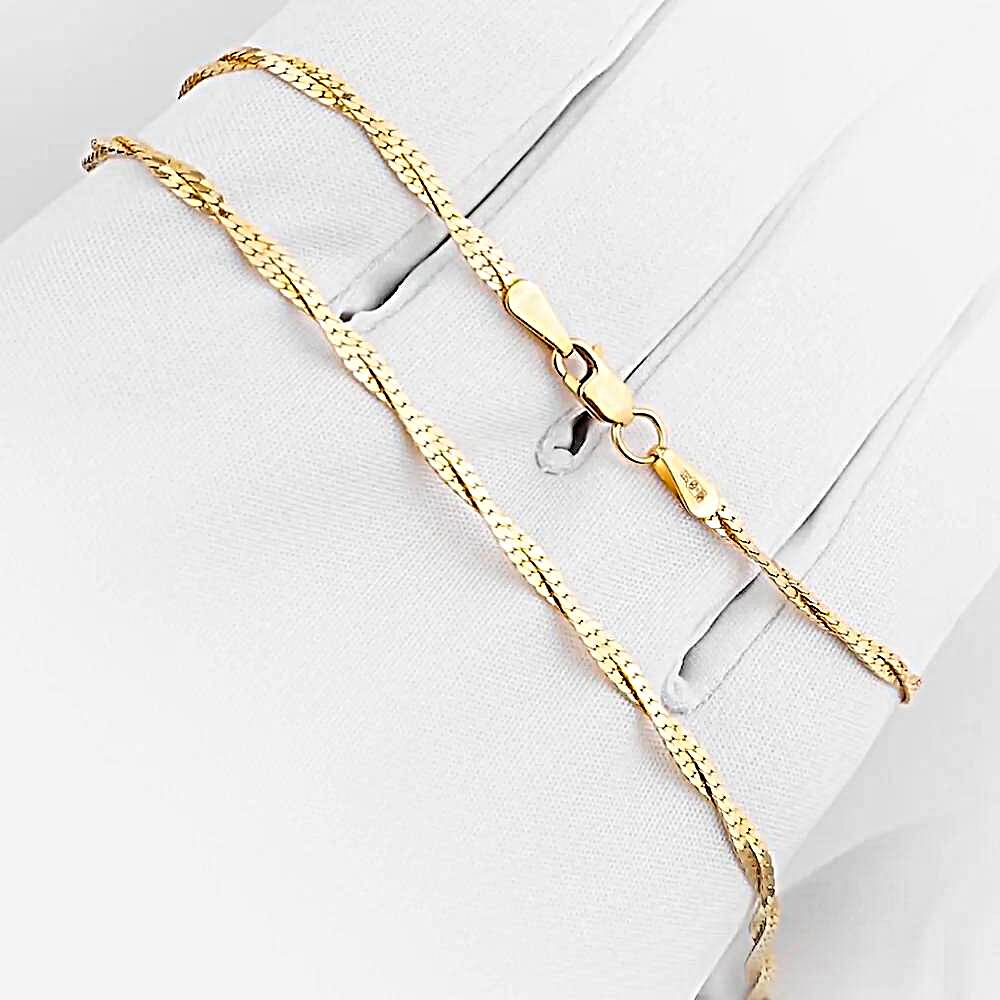 Золотая цепь, плетение косичка кобра 1