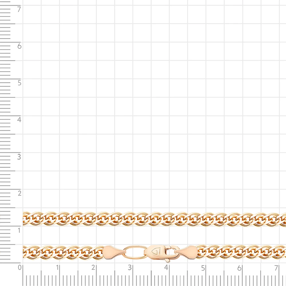 Цепь нонна из красного золота 375 пробы