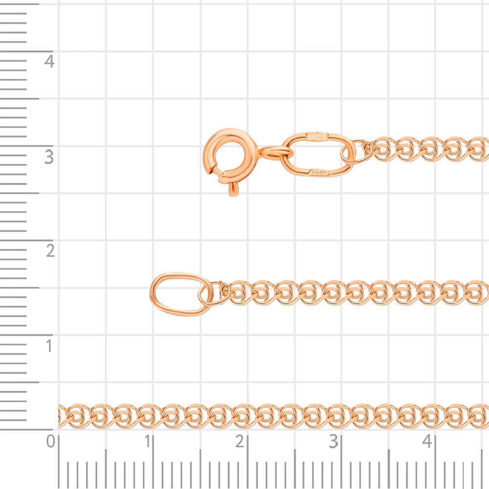 Цепь лав из красного золота 375 пробы