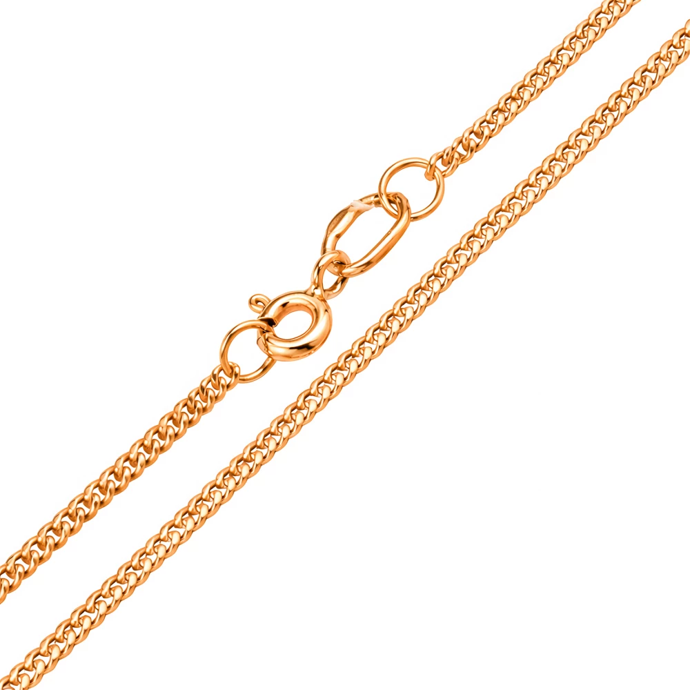 Цепь панцирь из красного золота 375 пробы