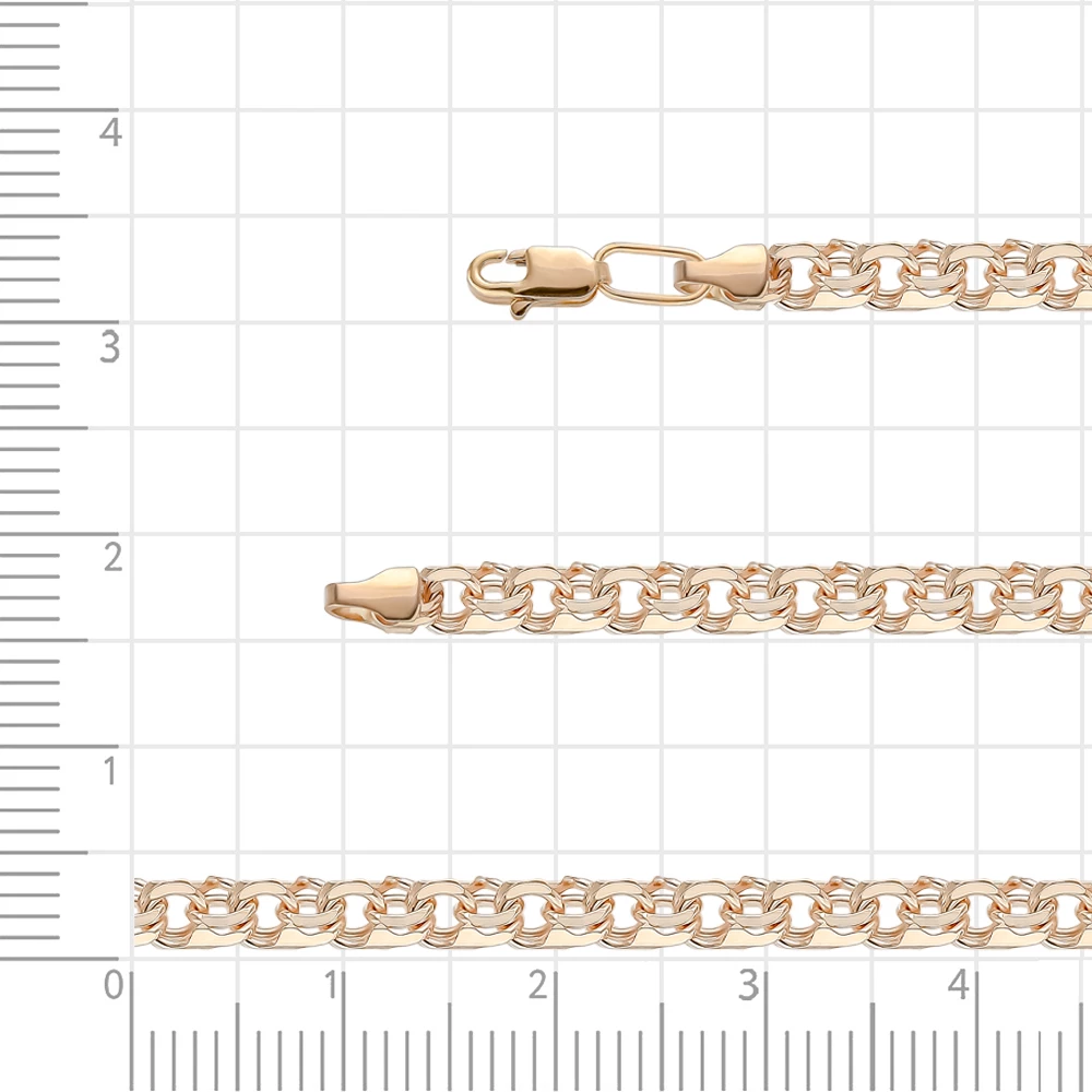 Цепь бисмарк из красного золота 375 пробы