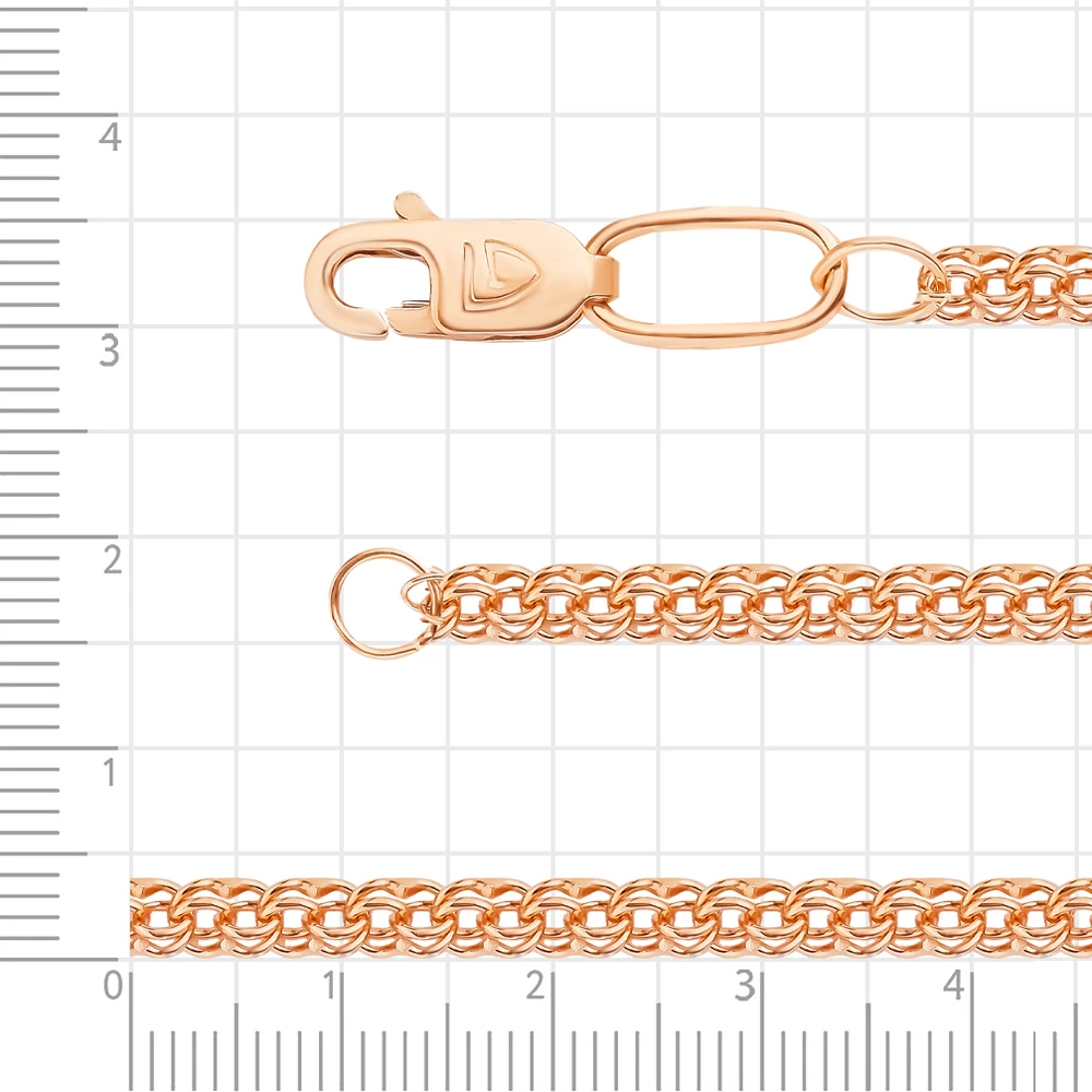 Цепь бисмарк из красного золота 375 пробы 2