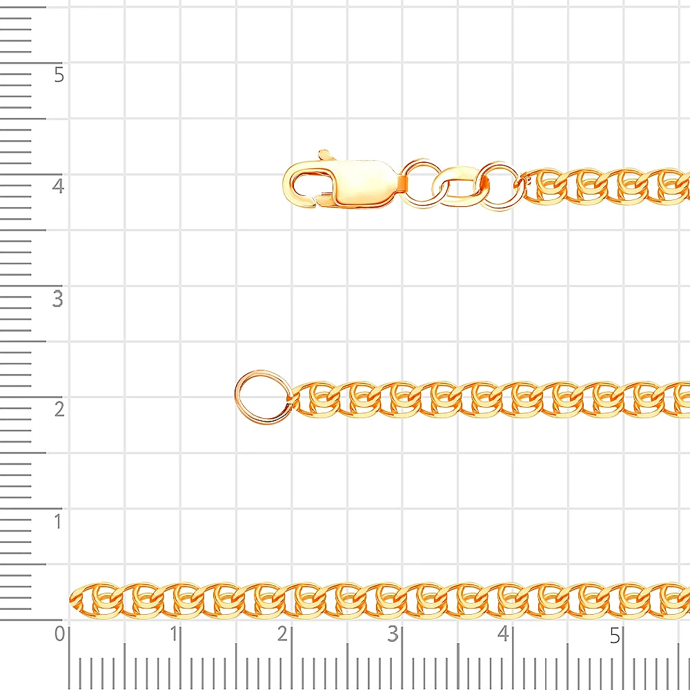 Цепь лав из красного золота 375 пробы