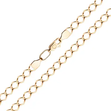 Цепь ромб одинарный из красного золота 585 пробы