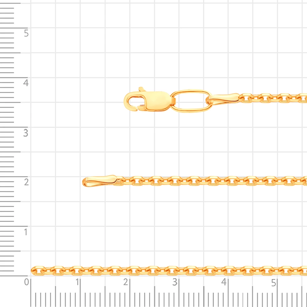 Цепь якорь из красного золота 585 пробы