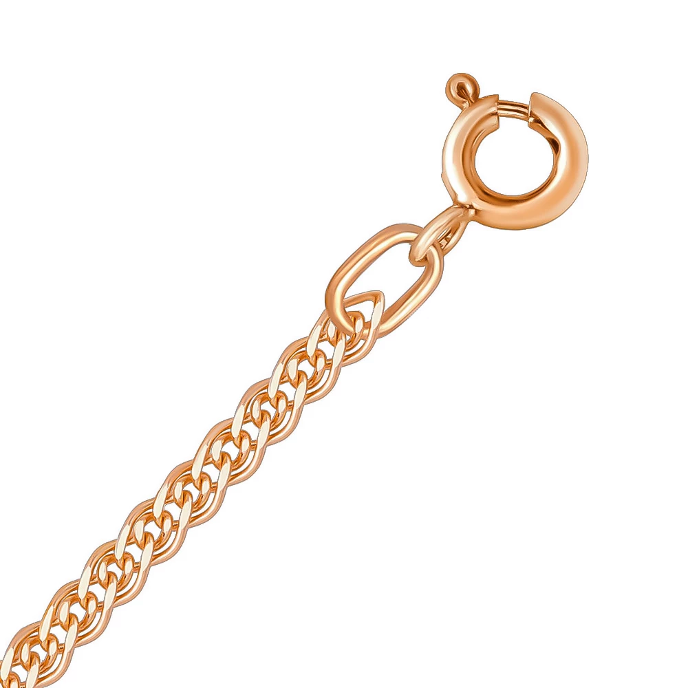 Цепь нонна из красного золота 585 пробы