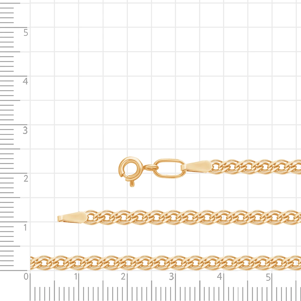 Цепь нонна из красного золота 585 пробы