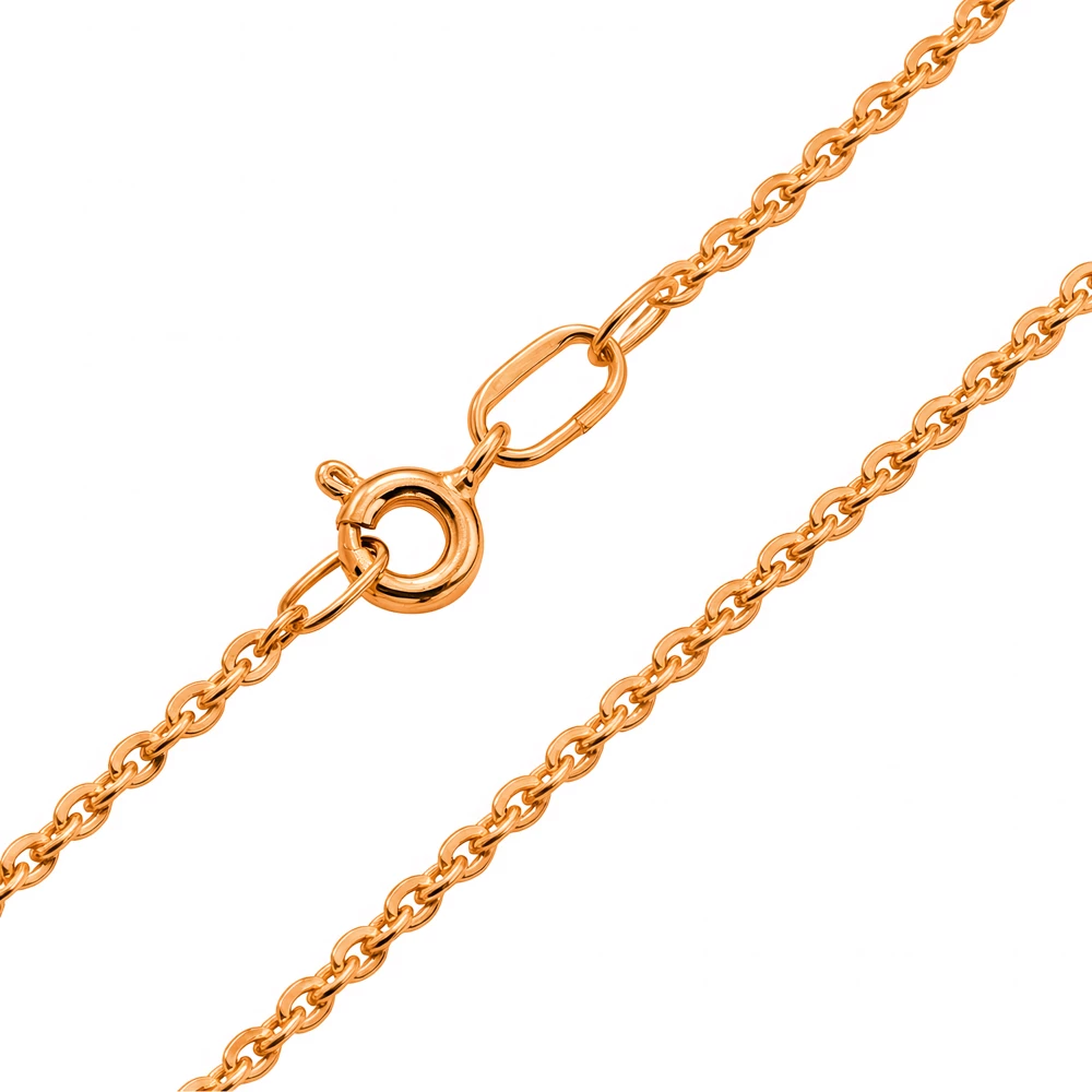 Цепь якорь плоский из красного золота 585 пробы
