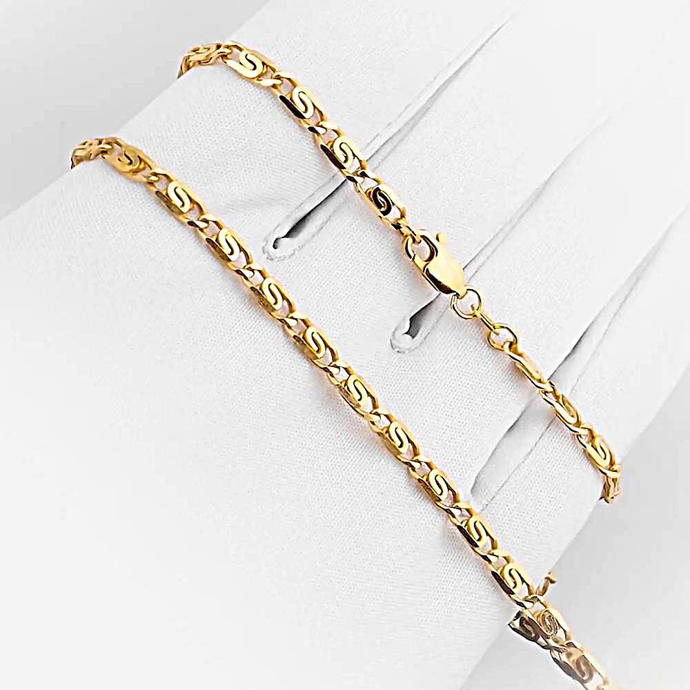 Цепь улитка из красного золота 585 пробы