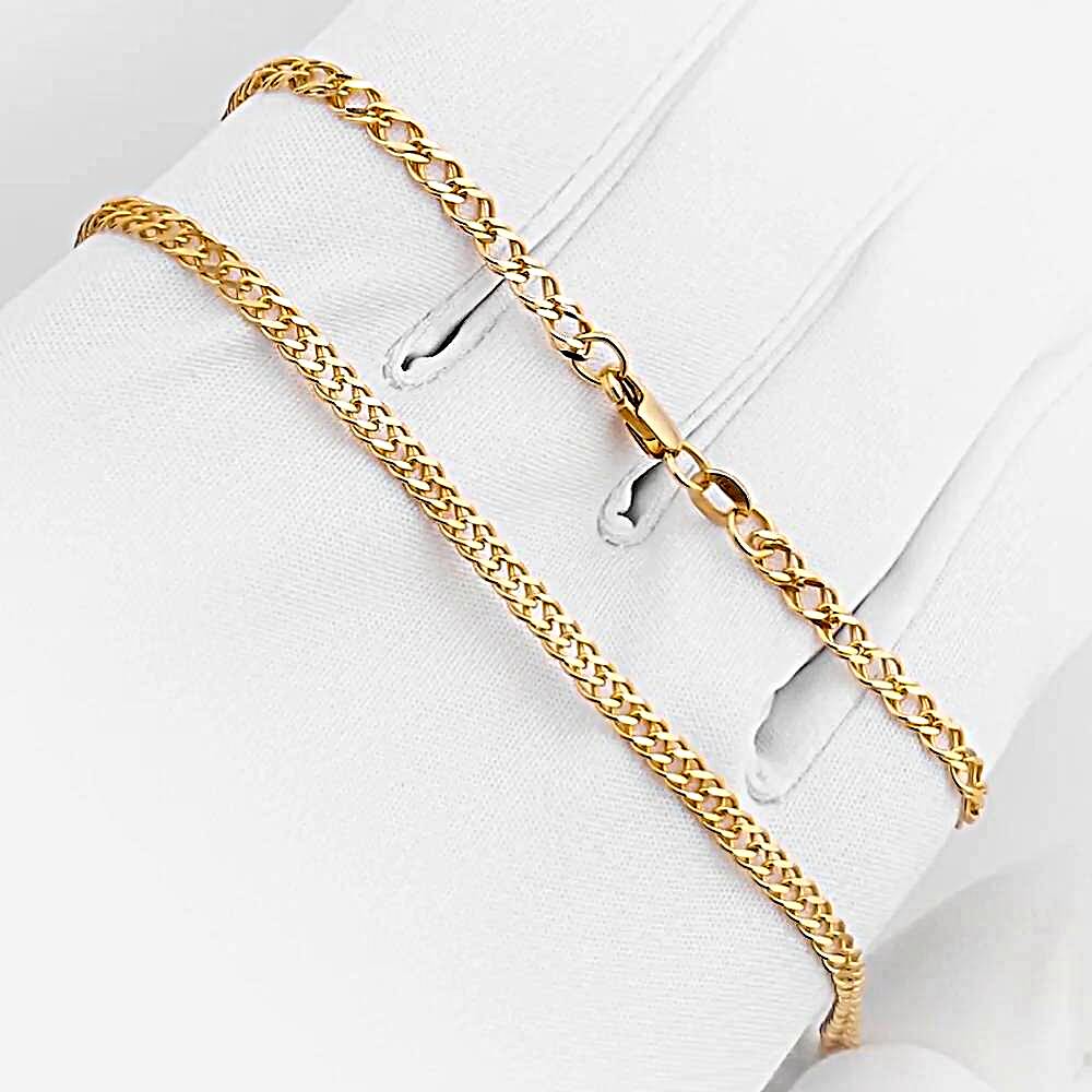 Золотая цепь, плетение ромб двойной 1