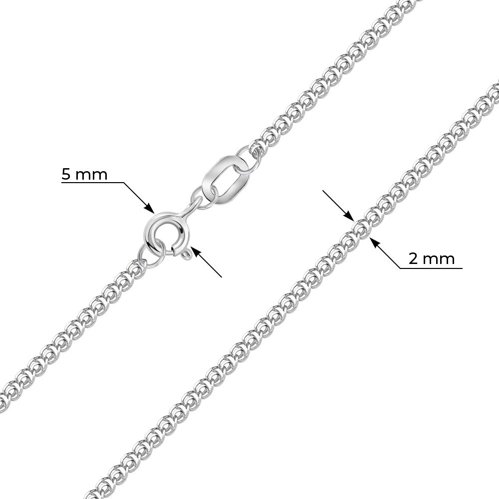 Цепь лав из белого золота 585 пробы