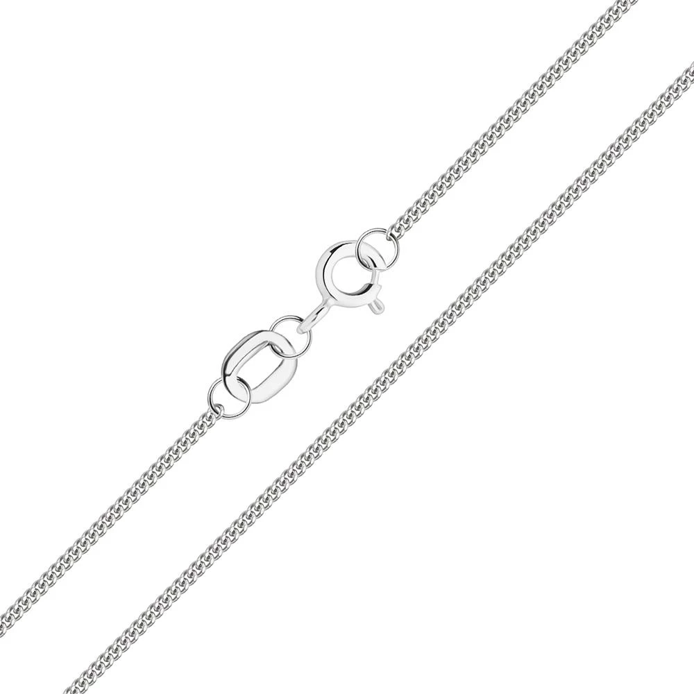 Цепь панцирь из белого золота 585 пробы