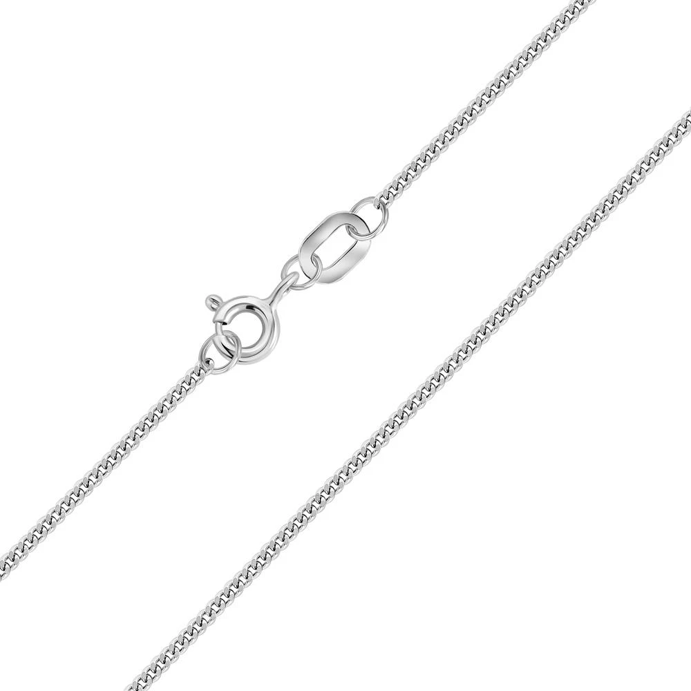 Цепь панцирь из белого золота 585 пробы