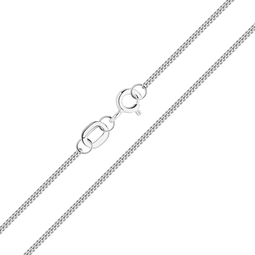 Цепь панцирь из белого золота 585 пробы