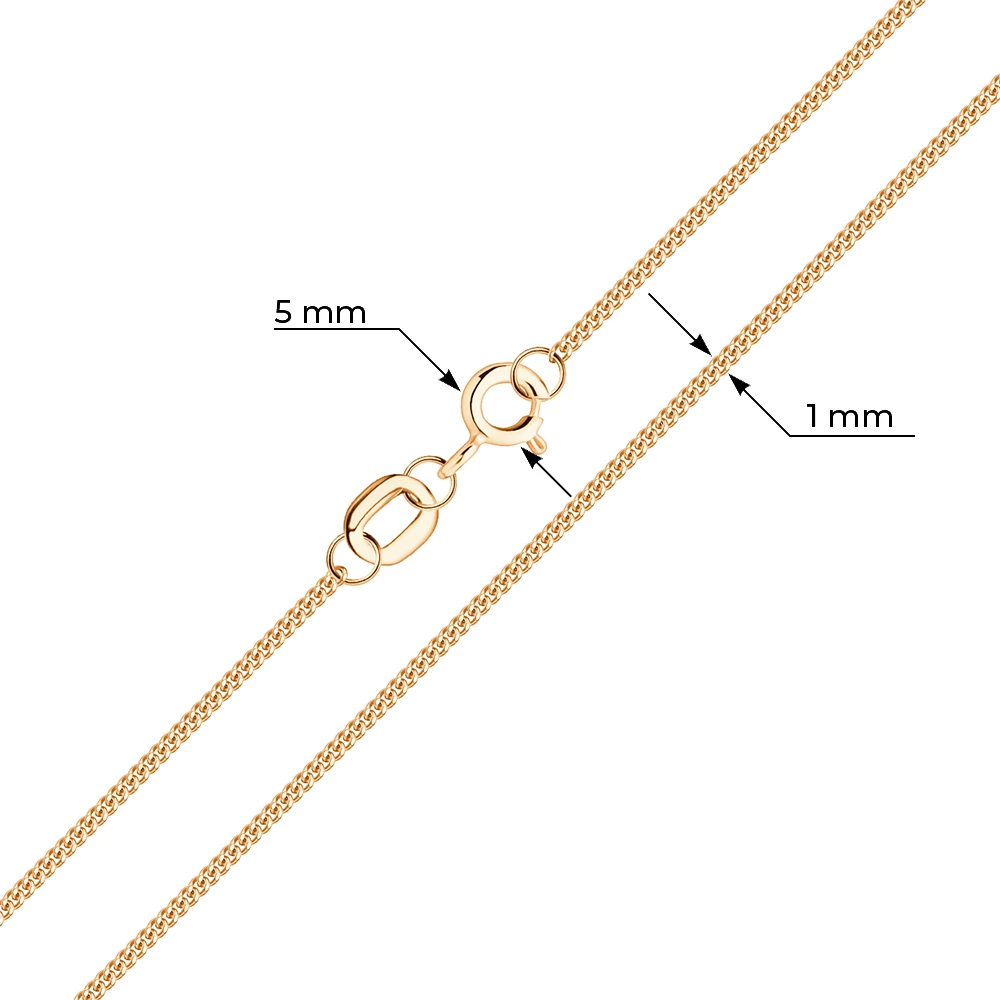 Цепь панцирь из желтого золота 585 пробы