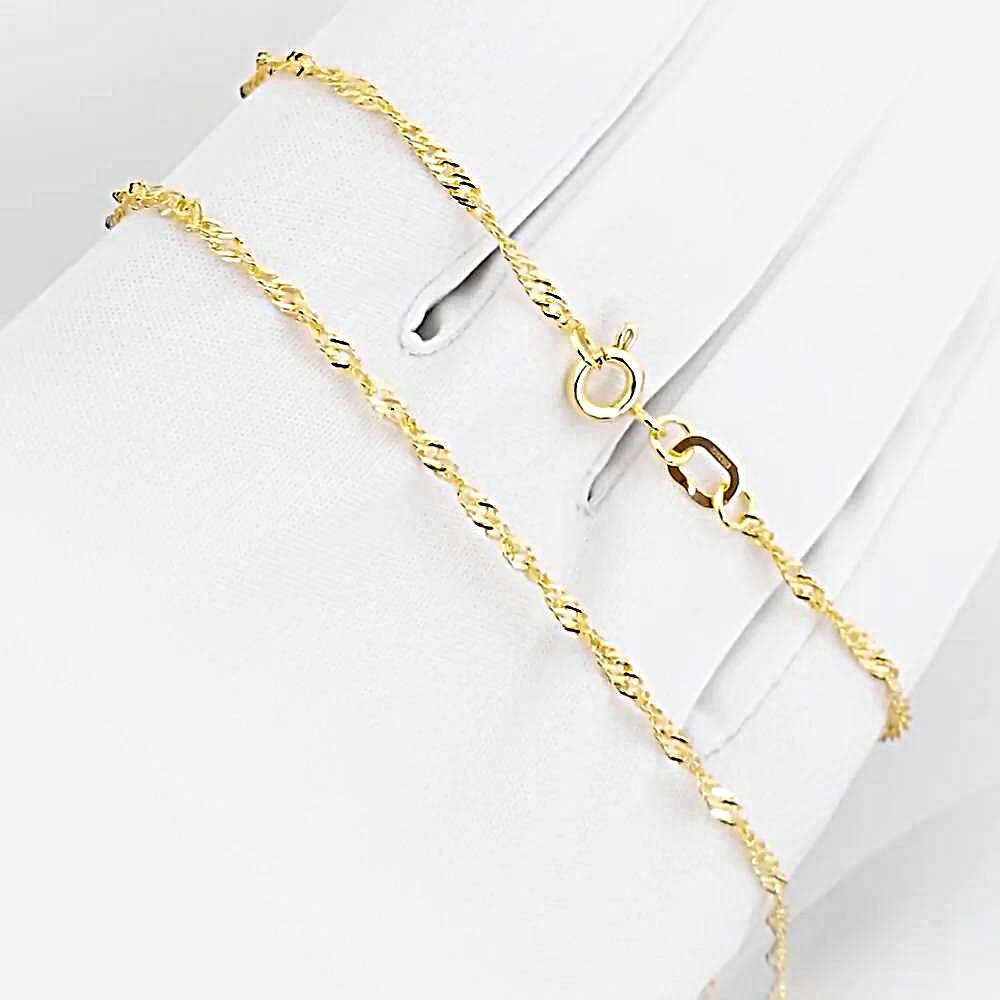 Цепь сингапур из желтого золота 585 пробы