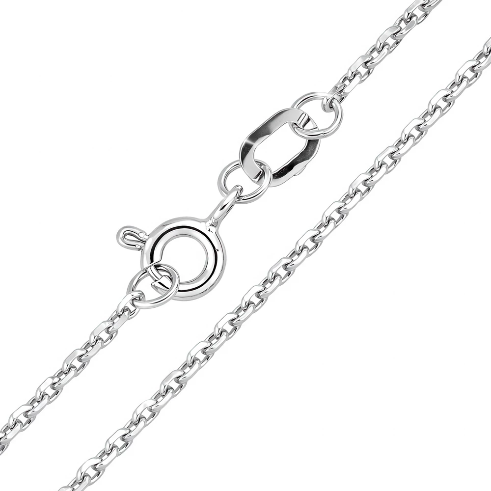 Цепь якорь из белого золота 585 пробы